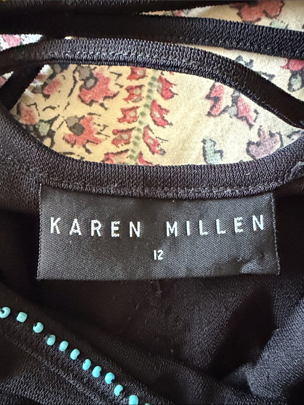 Karen Millen Vintage 90s Black Stretch Beaded Dress - Picture 6 of 6